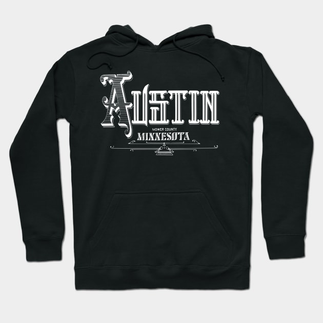 Vintage Austin, MN Hoodie by DonDota